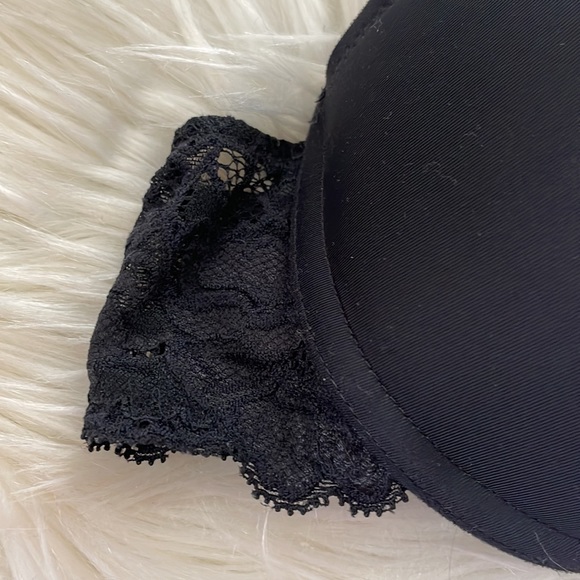 Adore me black criss cross back lacy detailed bra sz 34B front clasp padded - Picture 3 of 17